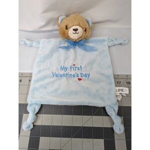 Walgreens My First Valentines Bear Lovey Security Blanket Knotted Blue Stuffed